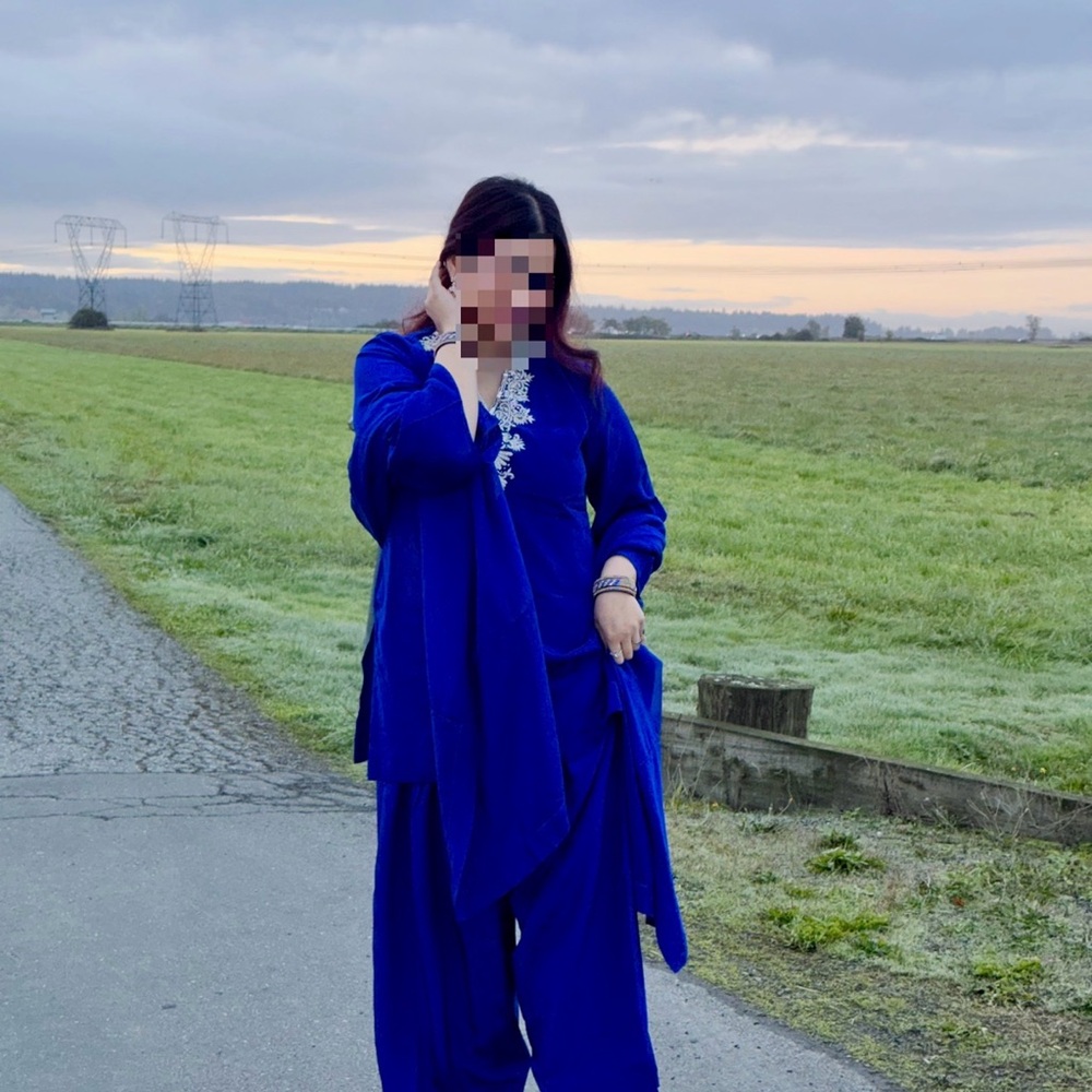Elegant Blue farshi salwar suit